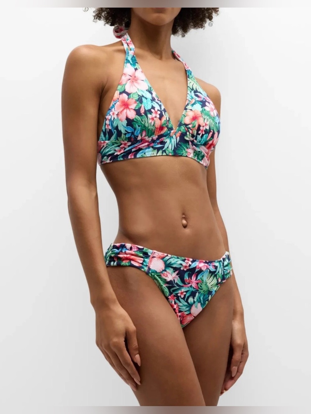 Tommy Bahama Island Cays Flora Reversible Halter Bikini Top Sz M